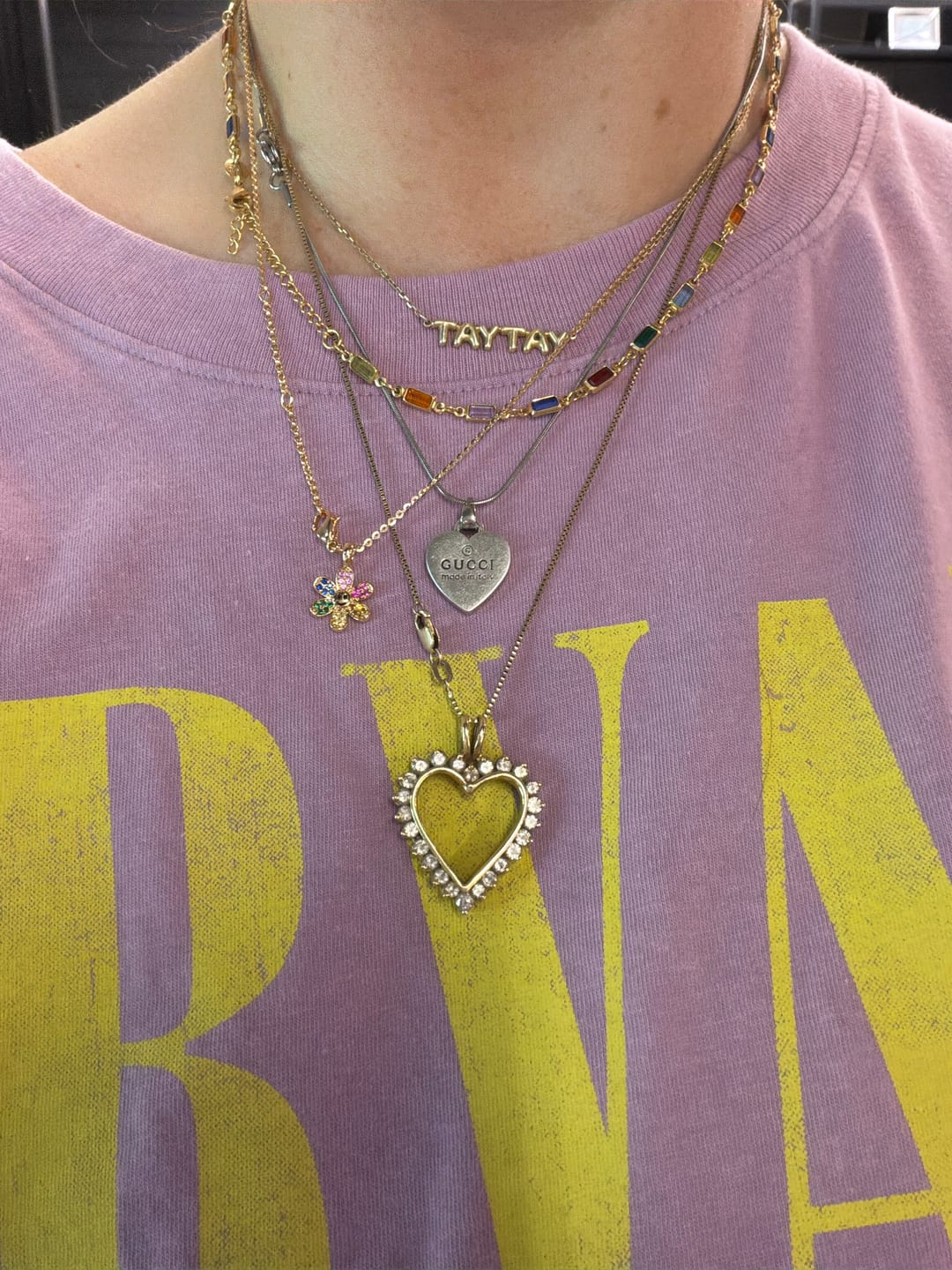 Customer photo review of Silver Vain Necklace