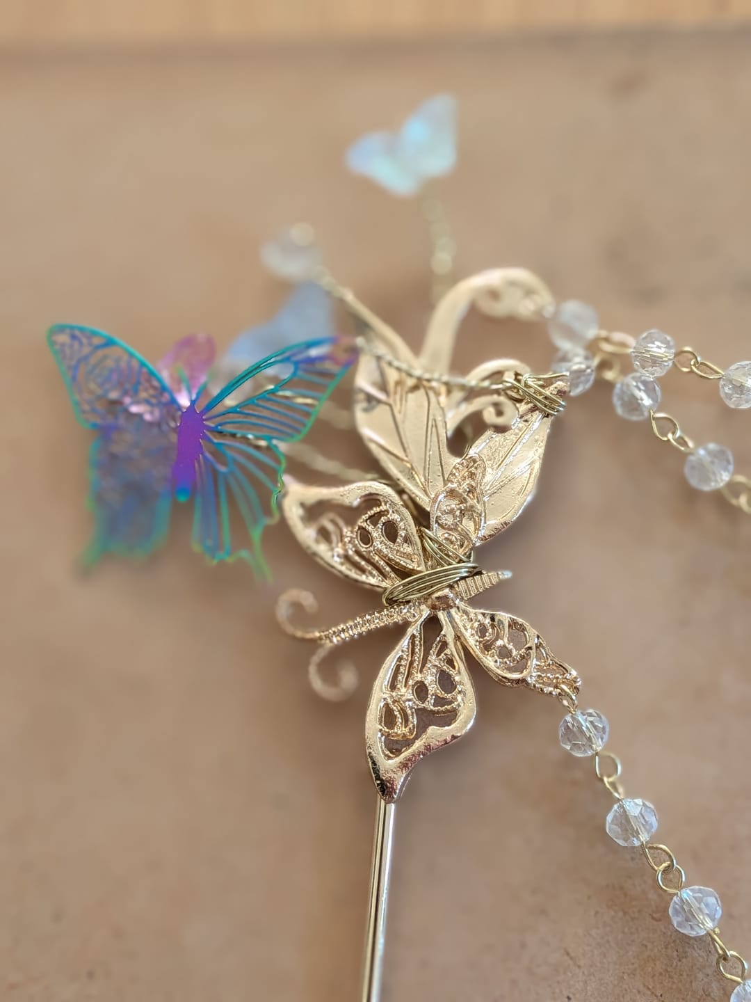 Customer photo review of Butterfly Suncatcher Plant Wand DIY Kit  - Flutter