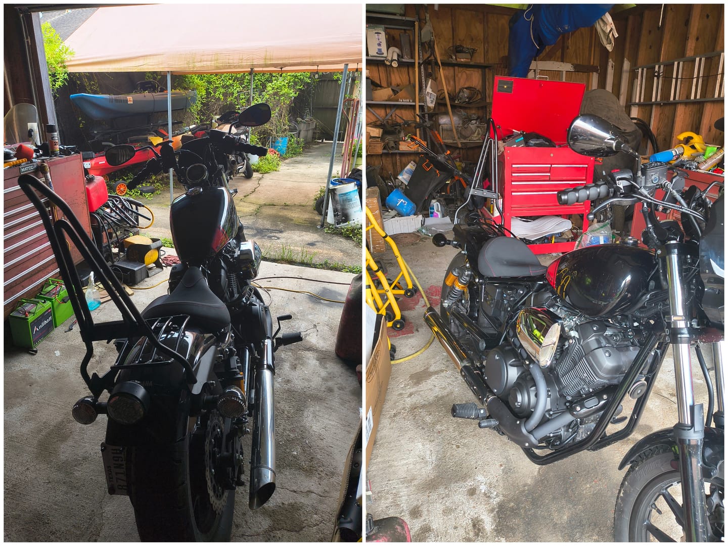 Customer photo review of Iron Born Blade 25" Yamaha Bolt Sissy Bar with Foldable Luggage Rack Matte Black