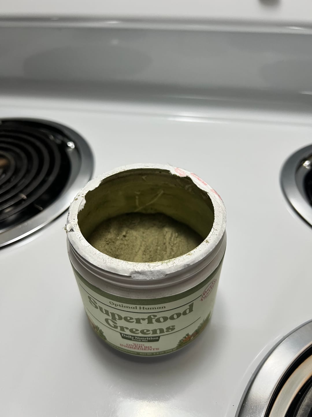 Customer photo review of Optimal Human - Superfood Greens (6.28 oz) (30 Servings)