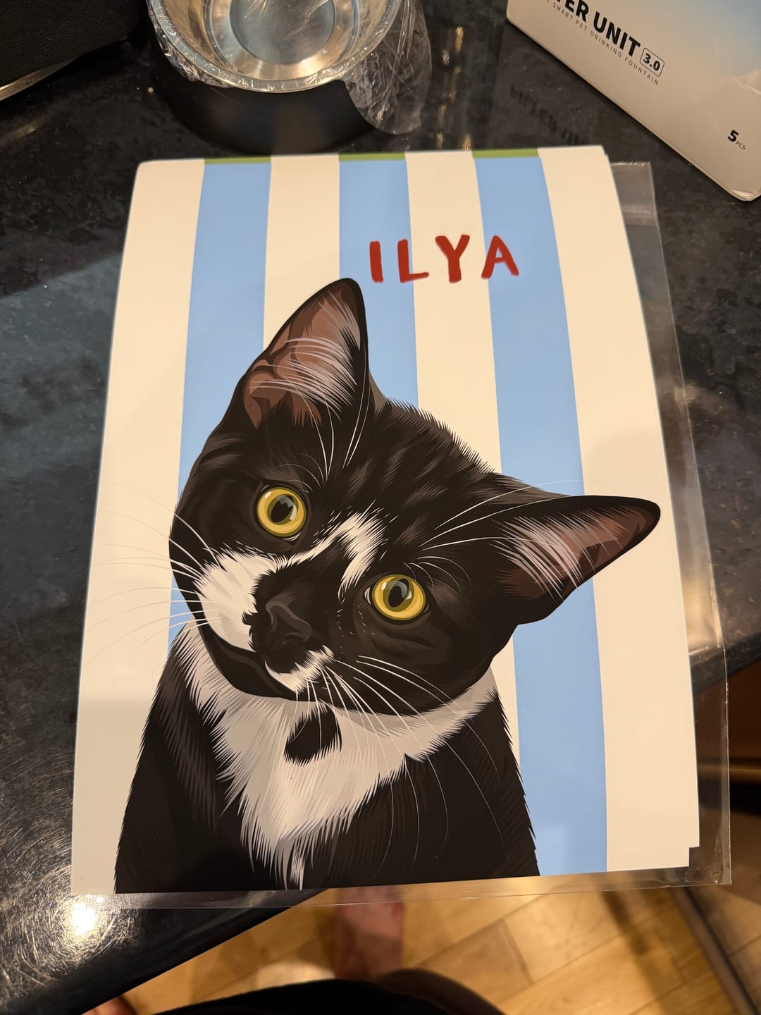 Customer photo review of Stripy - Custom Pet Portrait