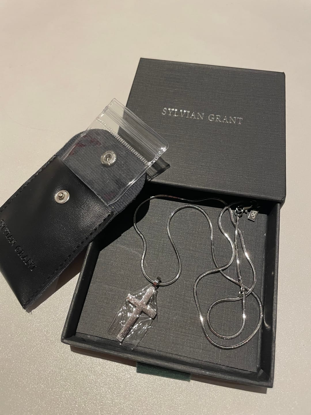 Customer photo review of Classic Cross & Square Chain