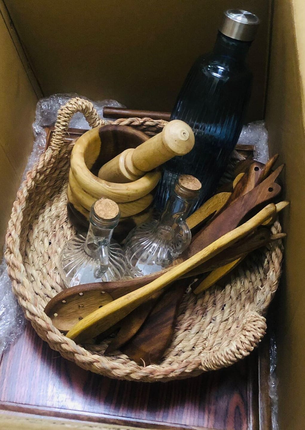 Customer photo review of Woven Storage Basket with Handles