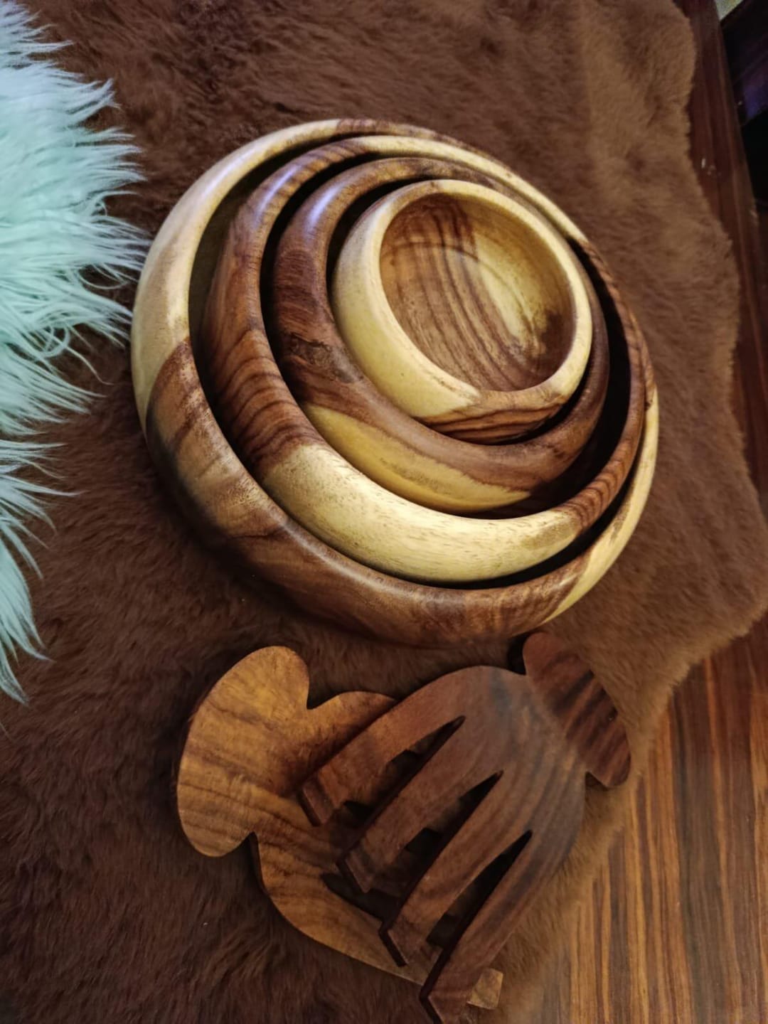 Customer photo review of Bombeh Wooden Bowl Set of 4