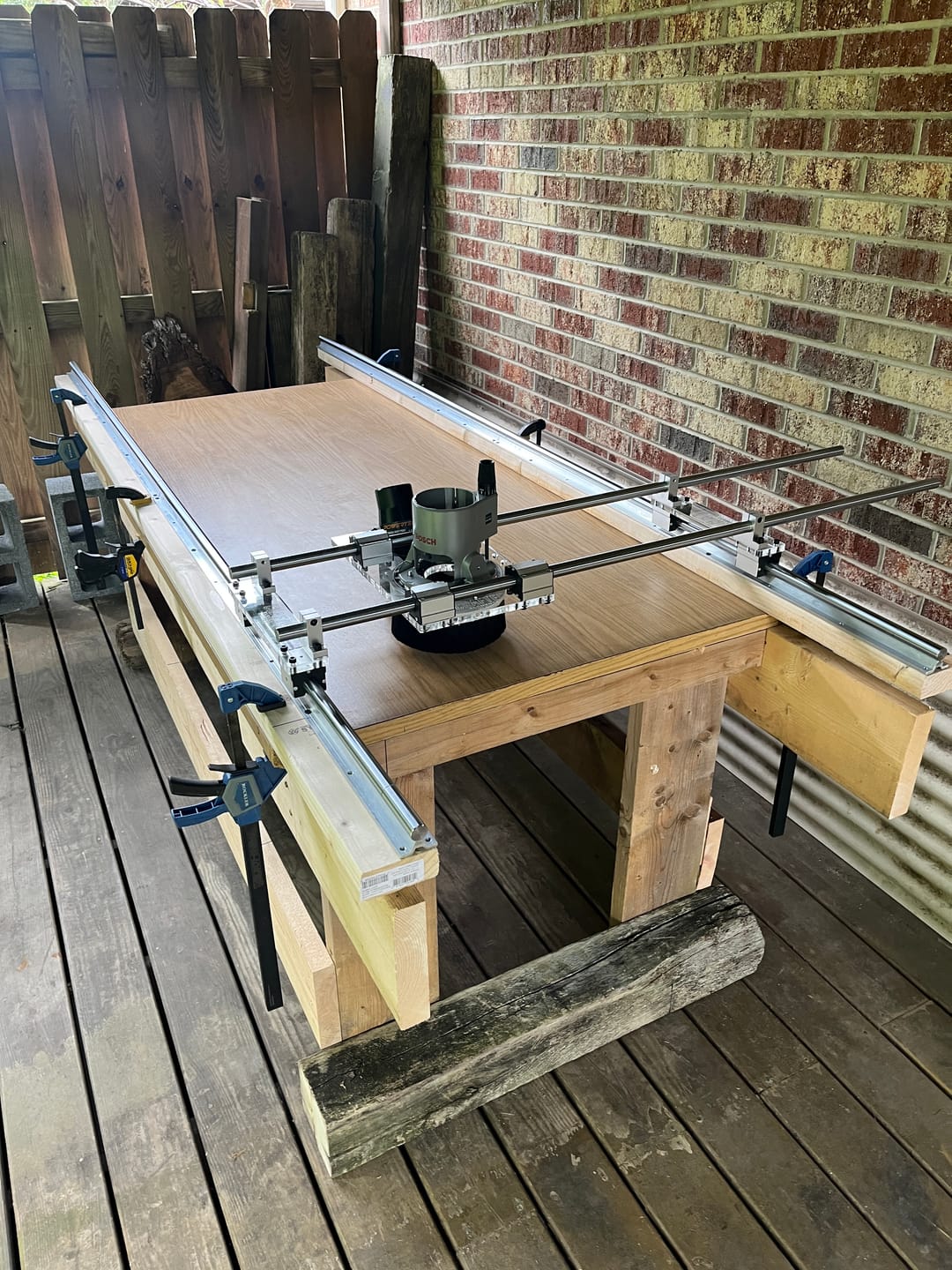 Customer photo review of 48" Linear Rails For Router Sled (Pair-Set Of 2)