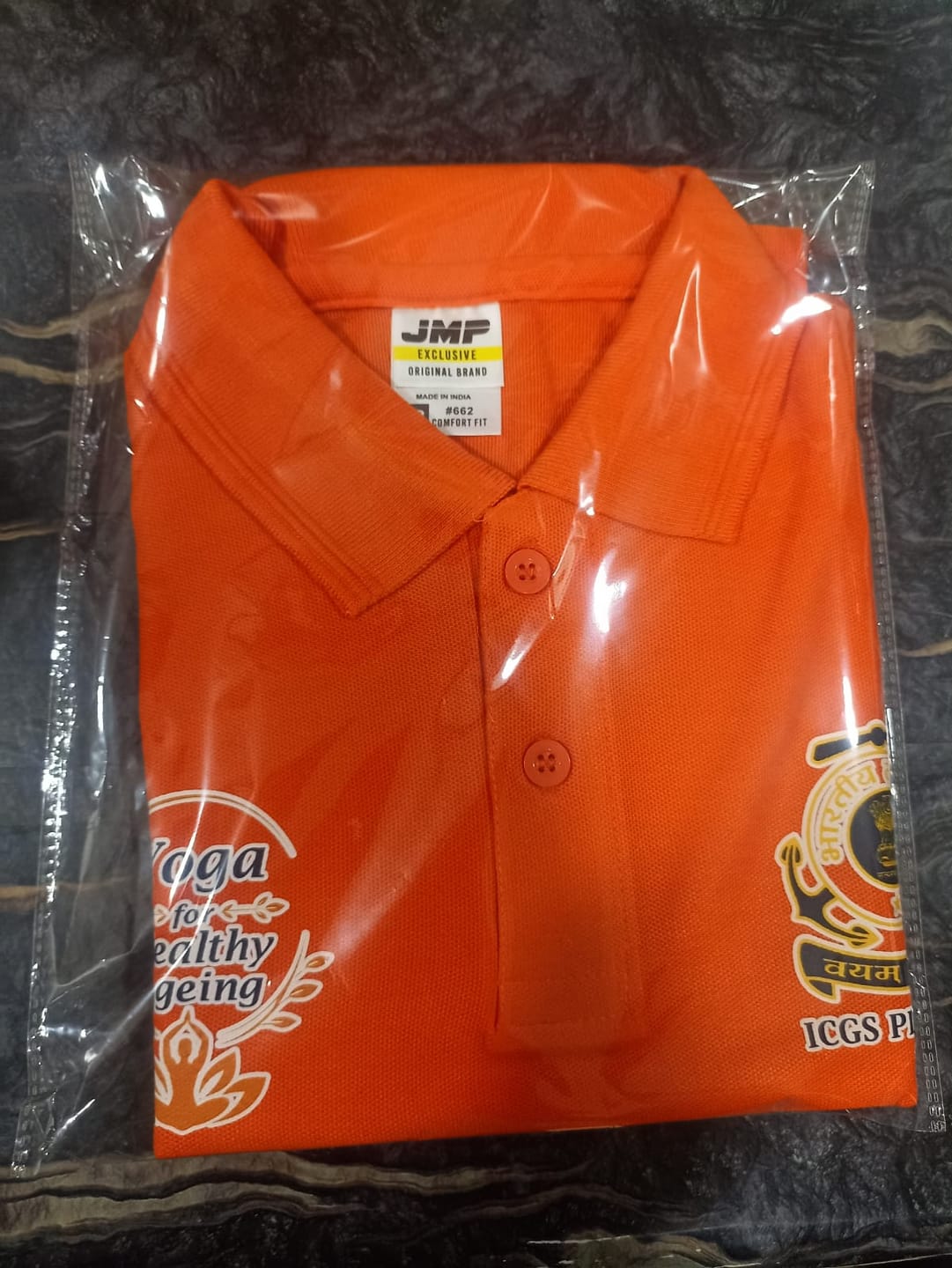Customer photo review of Customized Polo T-Shirt With Your Company Logo | Order Logo Printed Tees | PrintMine.in
