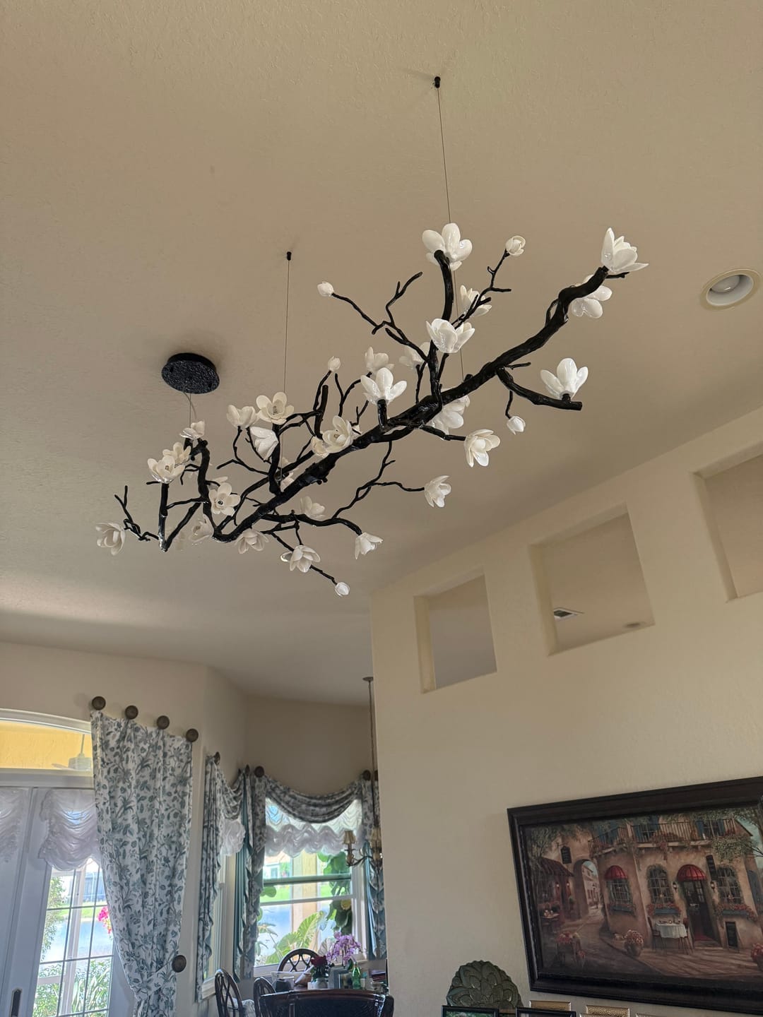 Customer photo review of Wanos Crystal Flower Branch Chandelier for Staircase