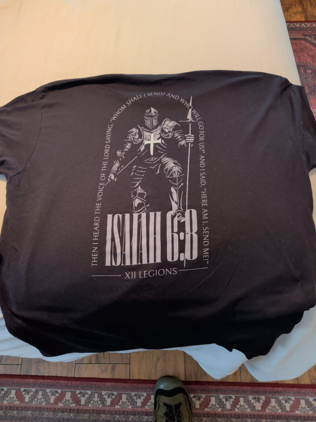 Customer photo review of ISAIAH 6:8 T-shirt