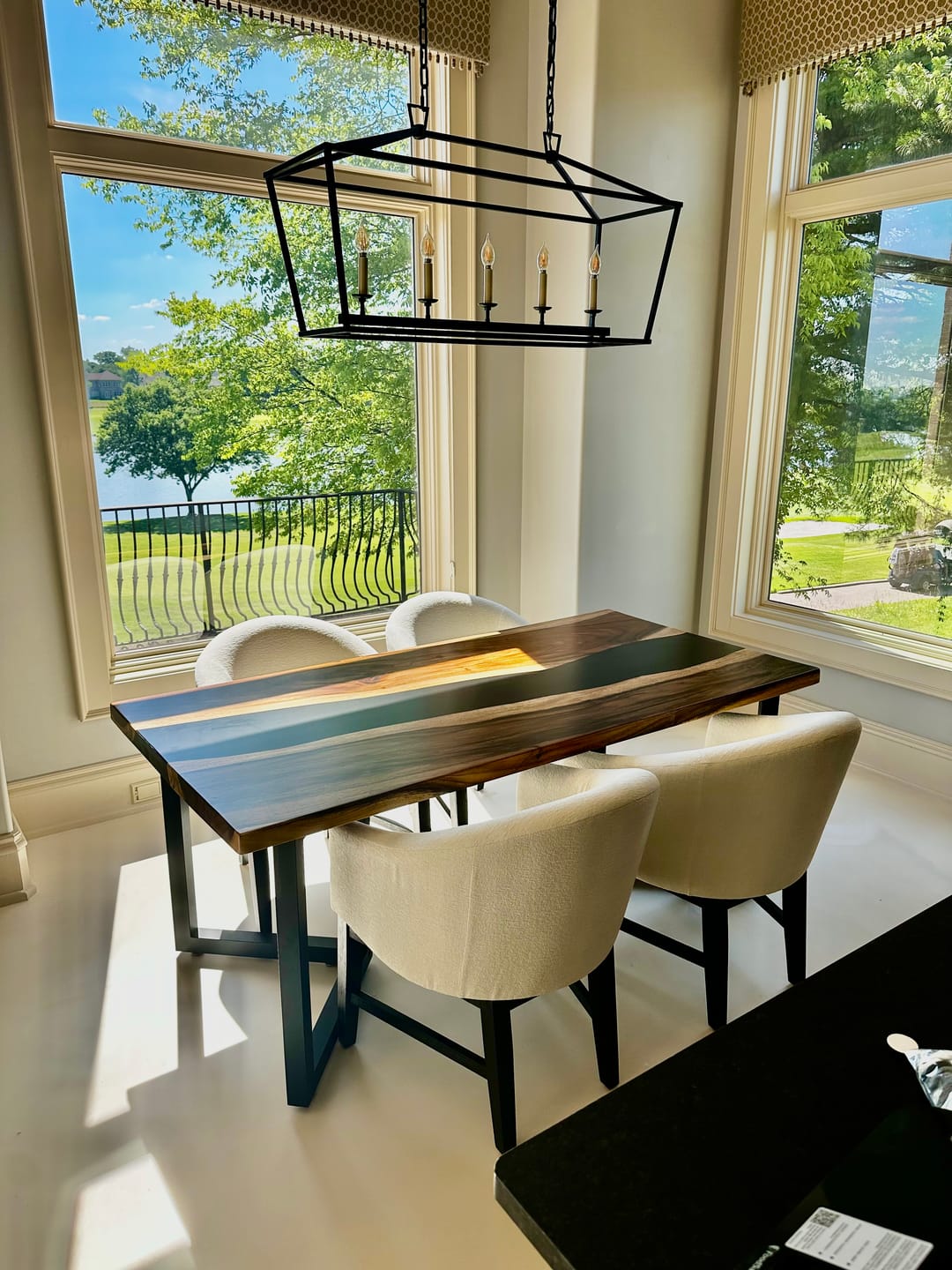 Customer photo review of Custom Frozen Tides Epoxy Resin Coffee Table – Handmade Black Walnut & Resin Side Table CRT-110