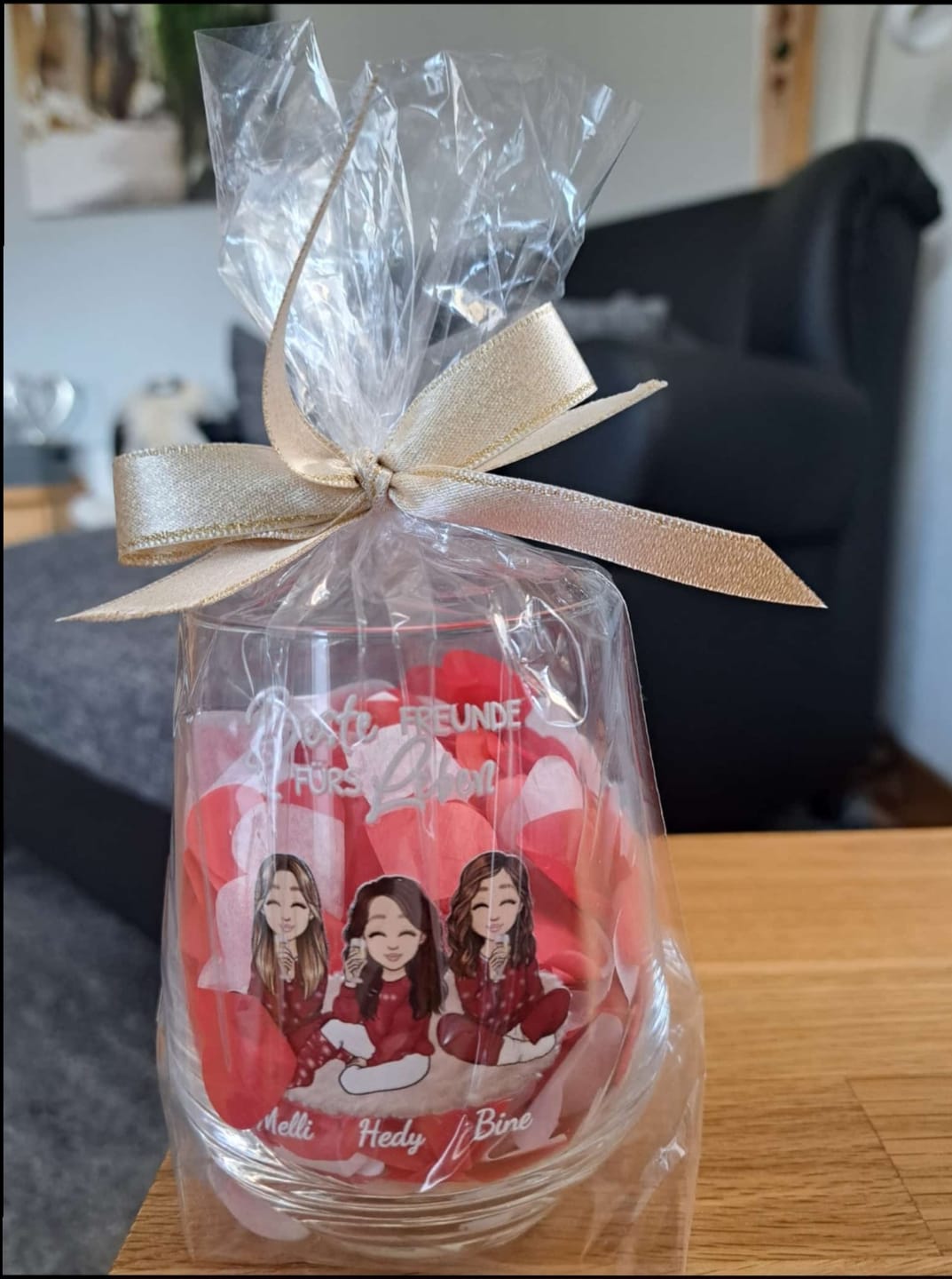 Customer photo review of Herzensmenschen - Personalisierter Glasbecher