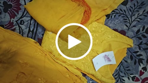 Customer video review of Laila Yellow Ombre Rayon 3 Piece Set
