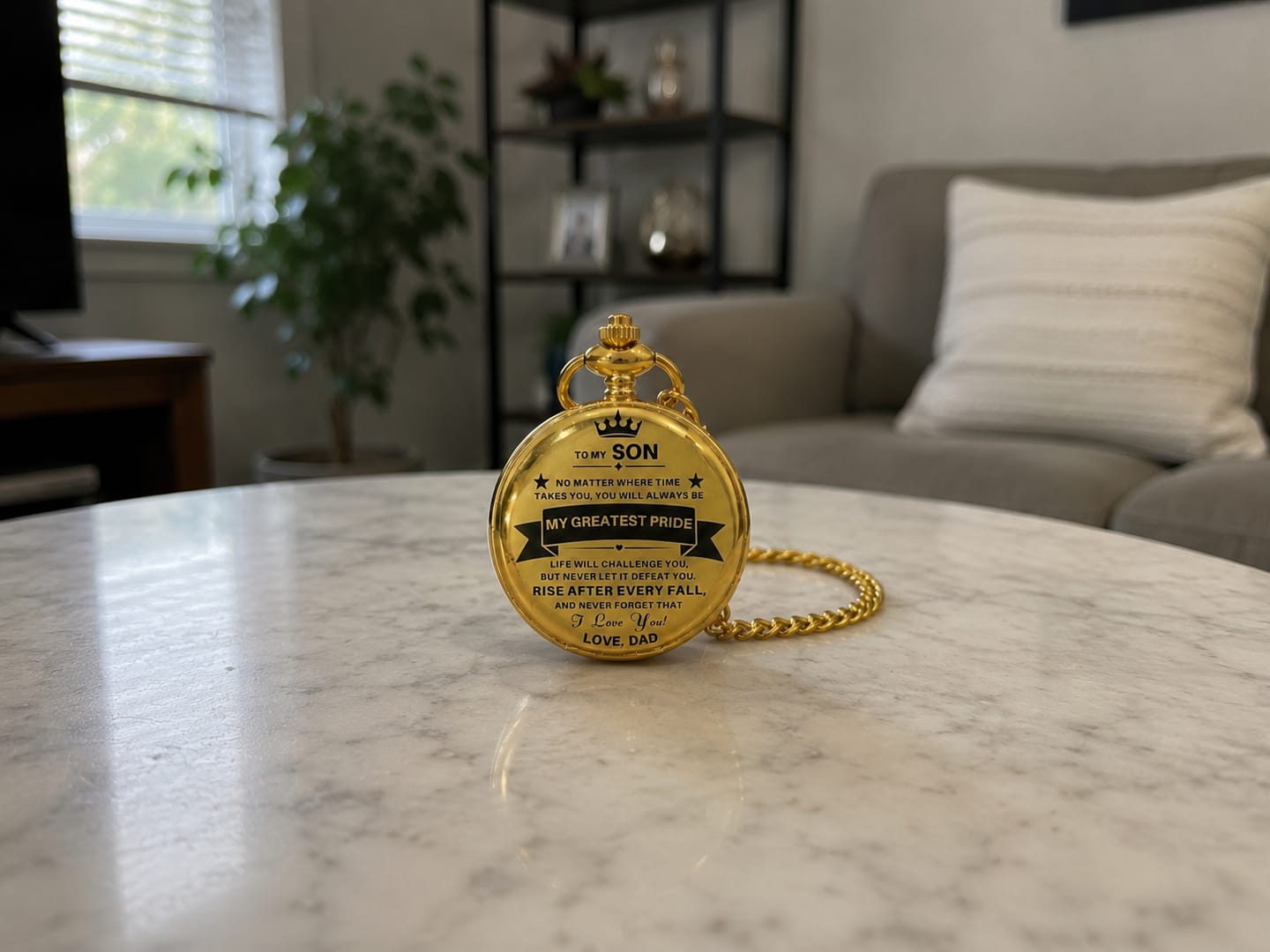 Customer photo review of To My Son / From Dad - Luxury Vintage Pocket Watch Gift SS#2606