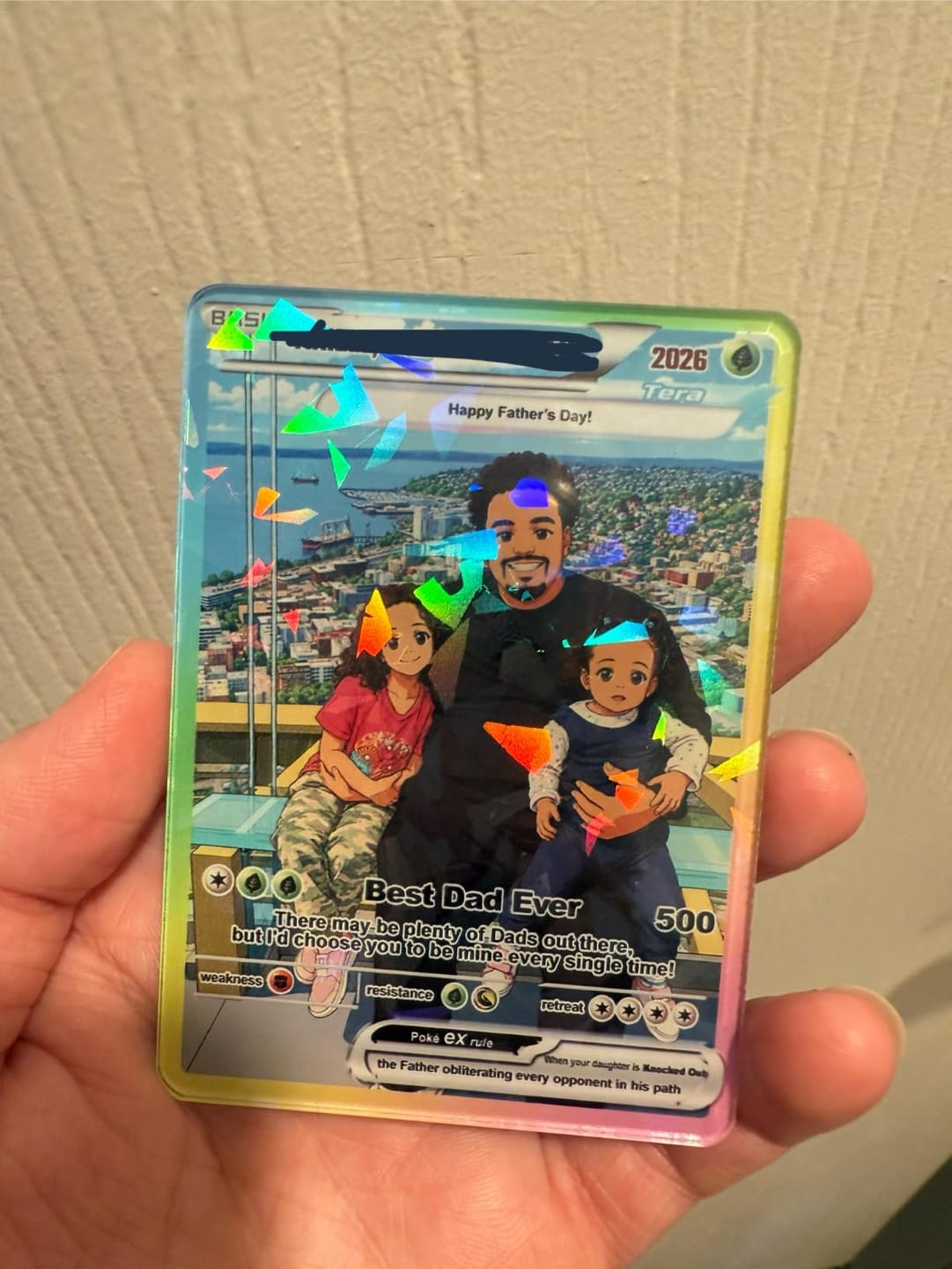 Customer photo review of Custom Pokemon Card  - Anime-Inspired Personalized Pokemon Card for Dad - Personalized Poke Card Custom Gift for Dad - CPC-17