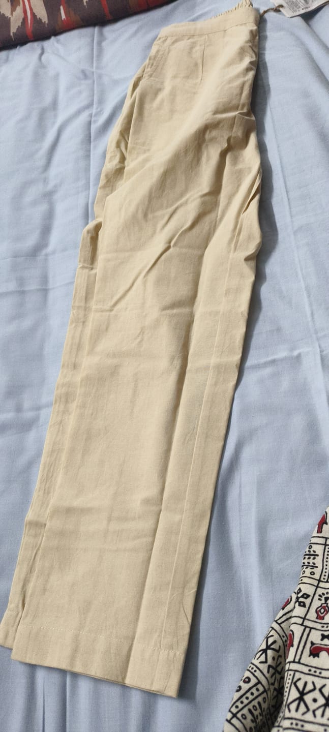 Customer photo review of Women Beige Cotton Pant