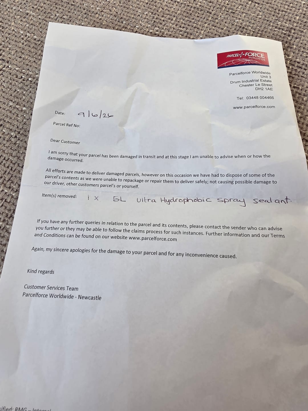 Customer photo review of Fusion - Ultra Hydrophobic Spray Sealant  | 5 Litres