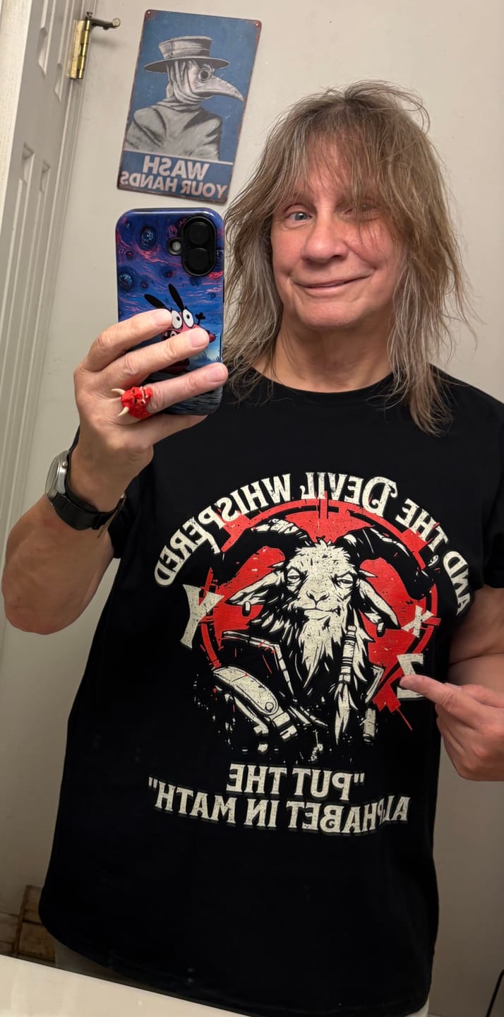 Customer photo review of And The Devil Whispered T-Shirt