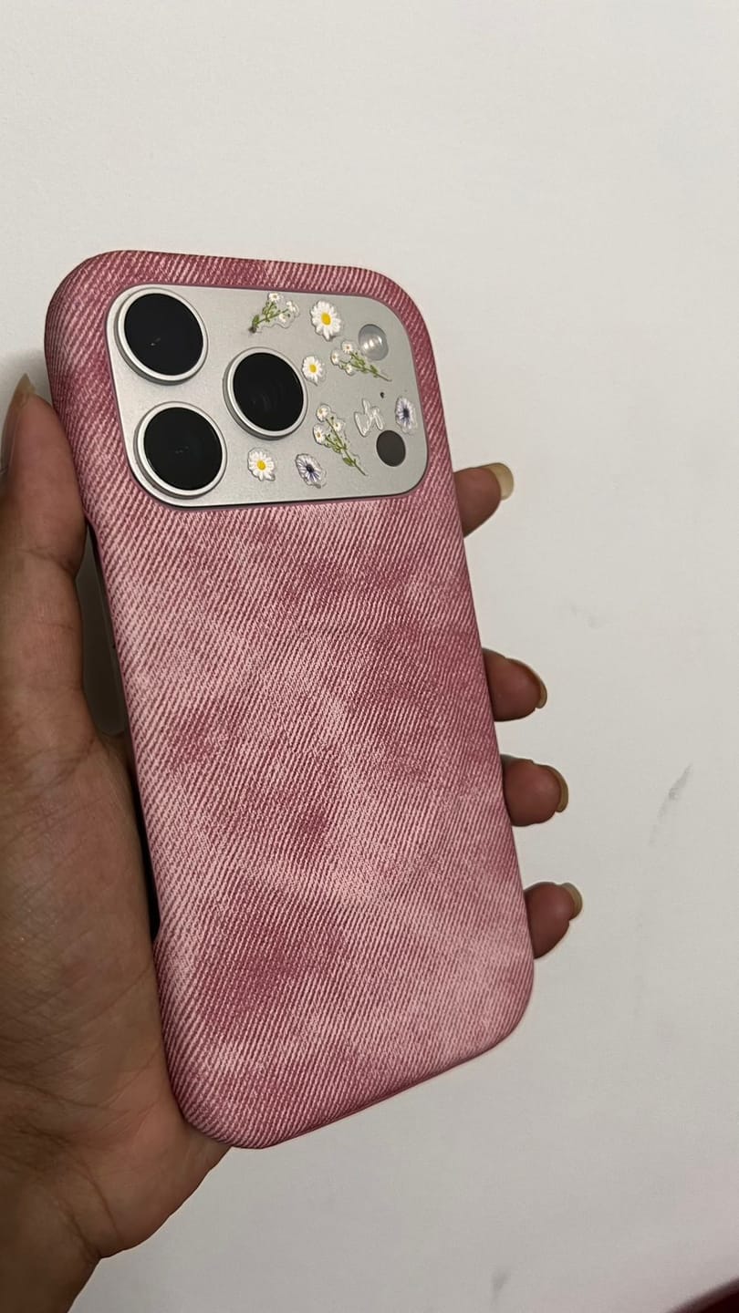 Customer photo review of iPhone Magsafe Denim Fabric Pre-Order Magnetic Case