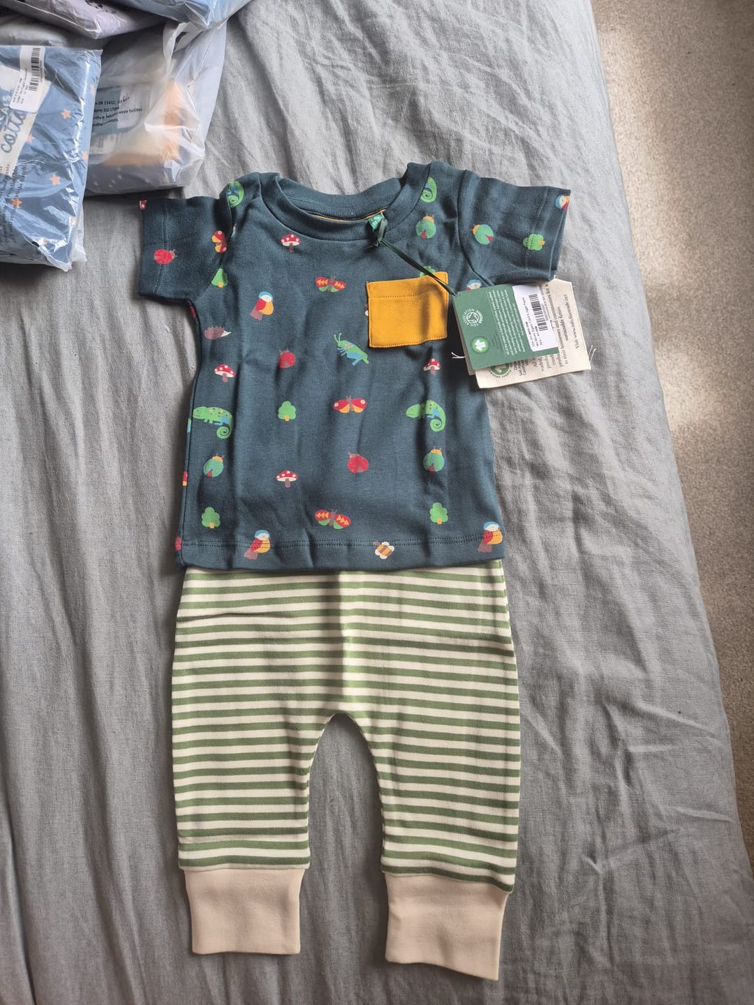 Customer photo review of Mini Marvels Organic T-Shirt & Jogger Playset