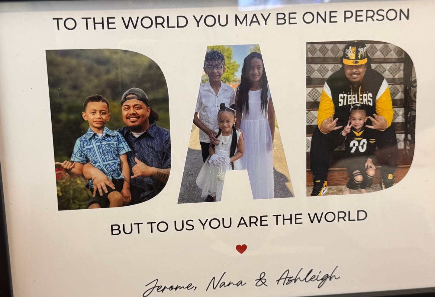 Customer photo review of You are the the world, Dad - Personalized Poster