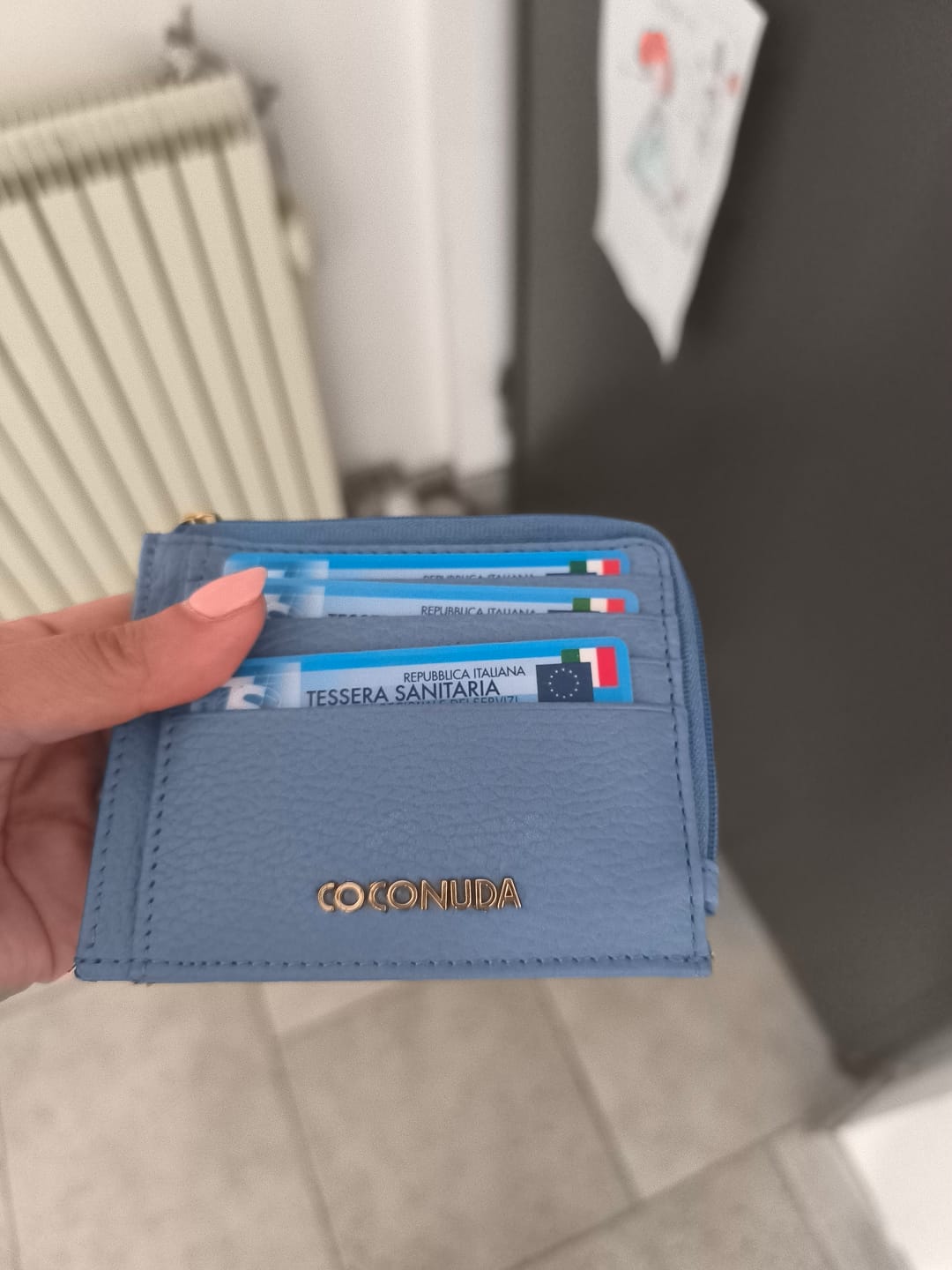Customer photo review of Portacarte Piatto piccolo Vera pelle