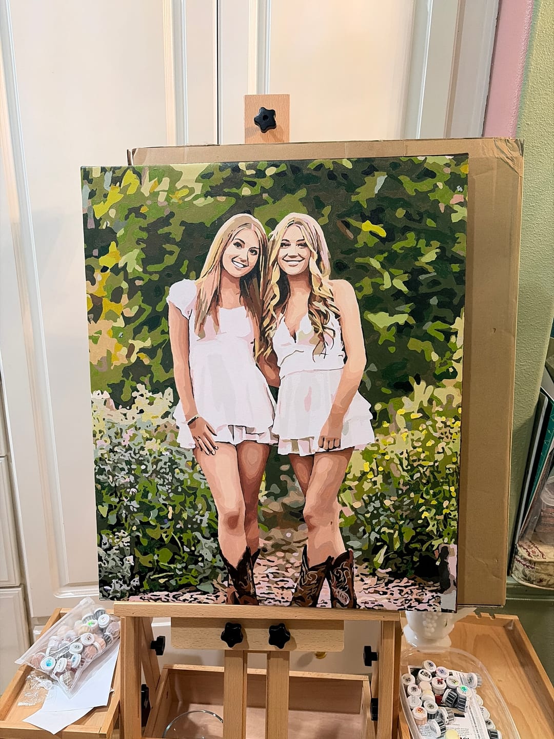 Customer photo review of Custom Paint By Numbers - Personalized Portraits Art