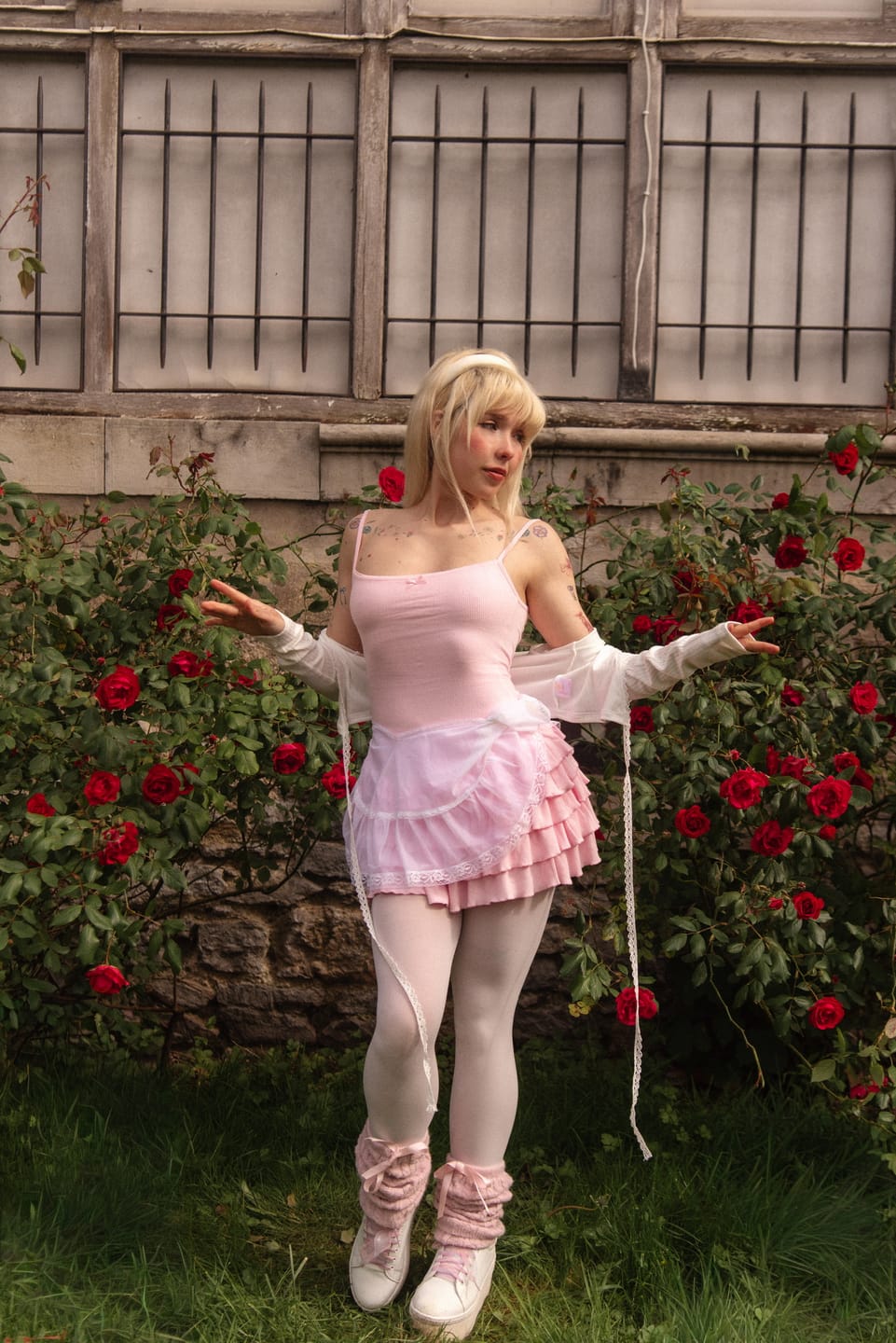 Customer photo review of Serafina Ruffles Mini Dress + Bloomer Shorts Set (Pink)