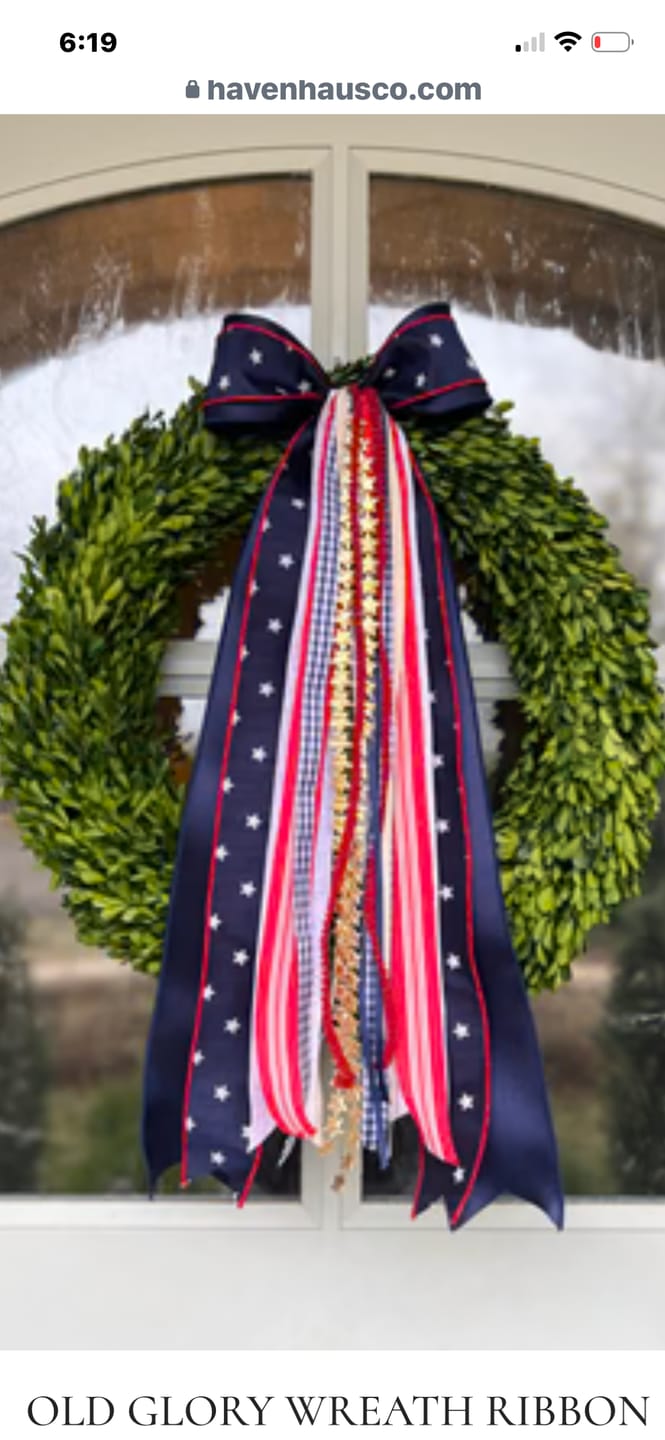 Customer photo review of Old Glory Wreath Ribbon