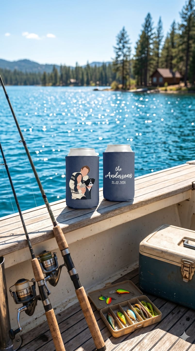 Customer photo review of Stubby Holders with minimalist style artwork