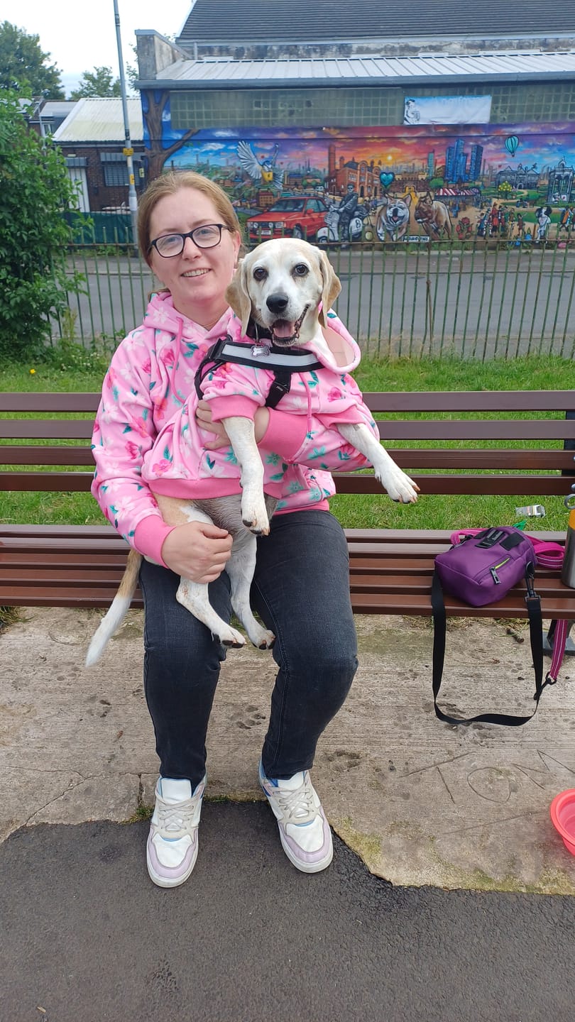 Customer photo review of Blossom Dog Hoodie - Pink