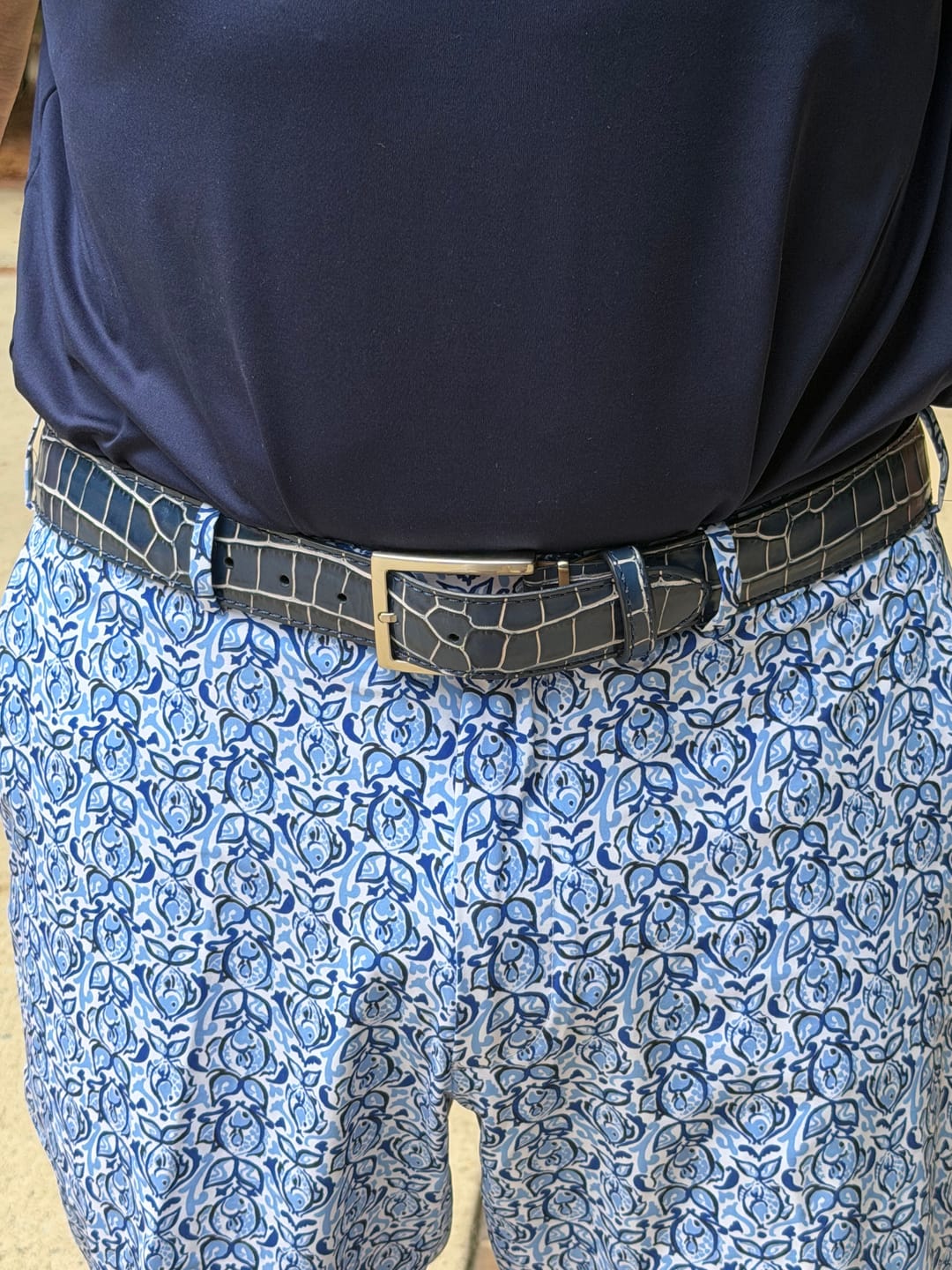 Customer photo review of BLUE & WHITE ALLIGATOR BELT