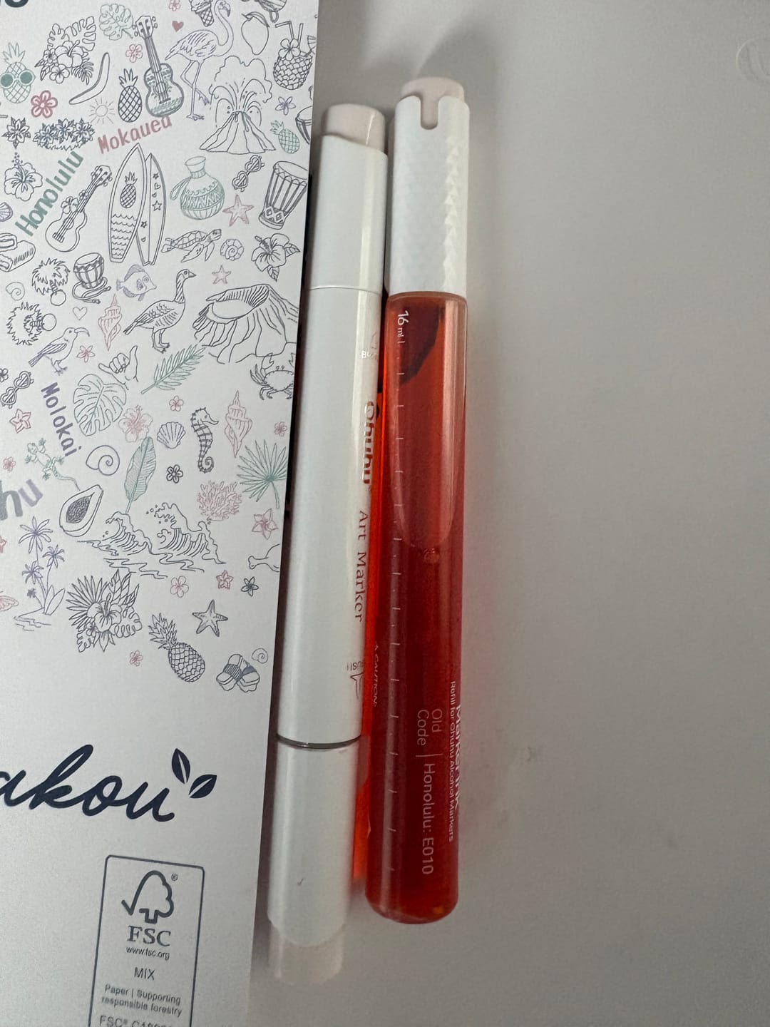 Customer photo review of Ohuhu Marker Ink YR00 / E010 Refill for Alcohol marker