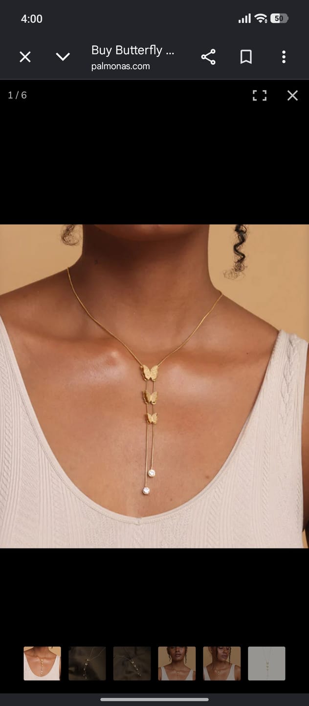 Customer photo review of Butterfly Long Chain Necklace