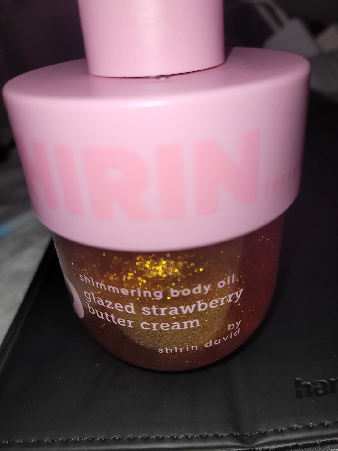 Customer photo review of Shimmering Body Oil Glazed Strawberry Butter Cream