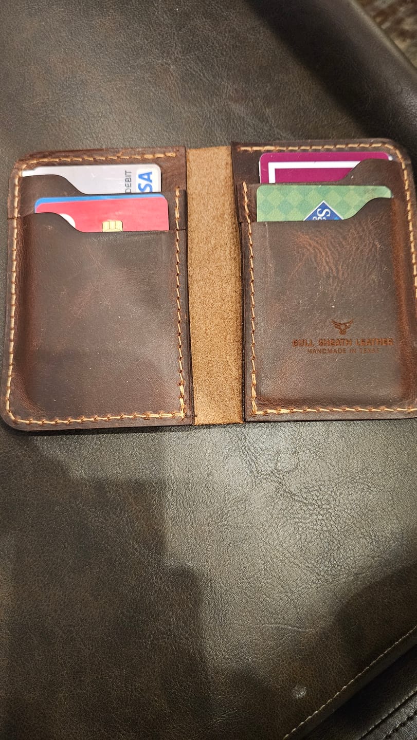Customer photo review of The Tyler Vertical Wallet