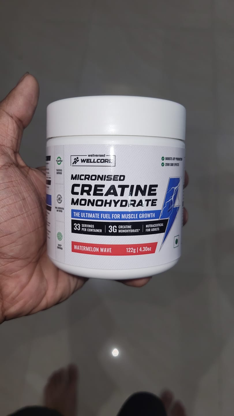 Customer photo review of Wellcore - Pure Micronised Creatine Monohydrate | Watermelon Wave (122g, 33 servings)