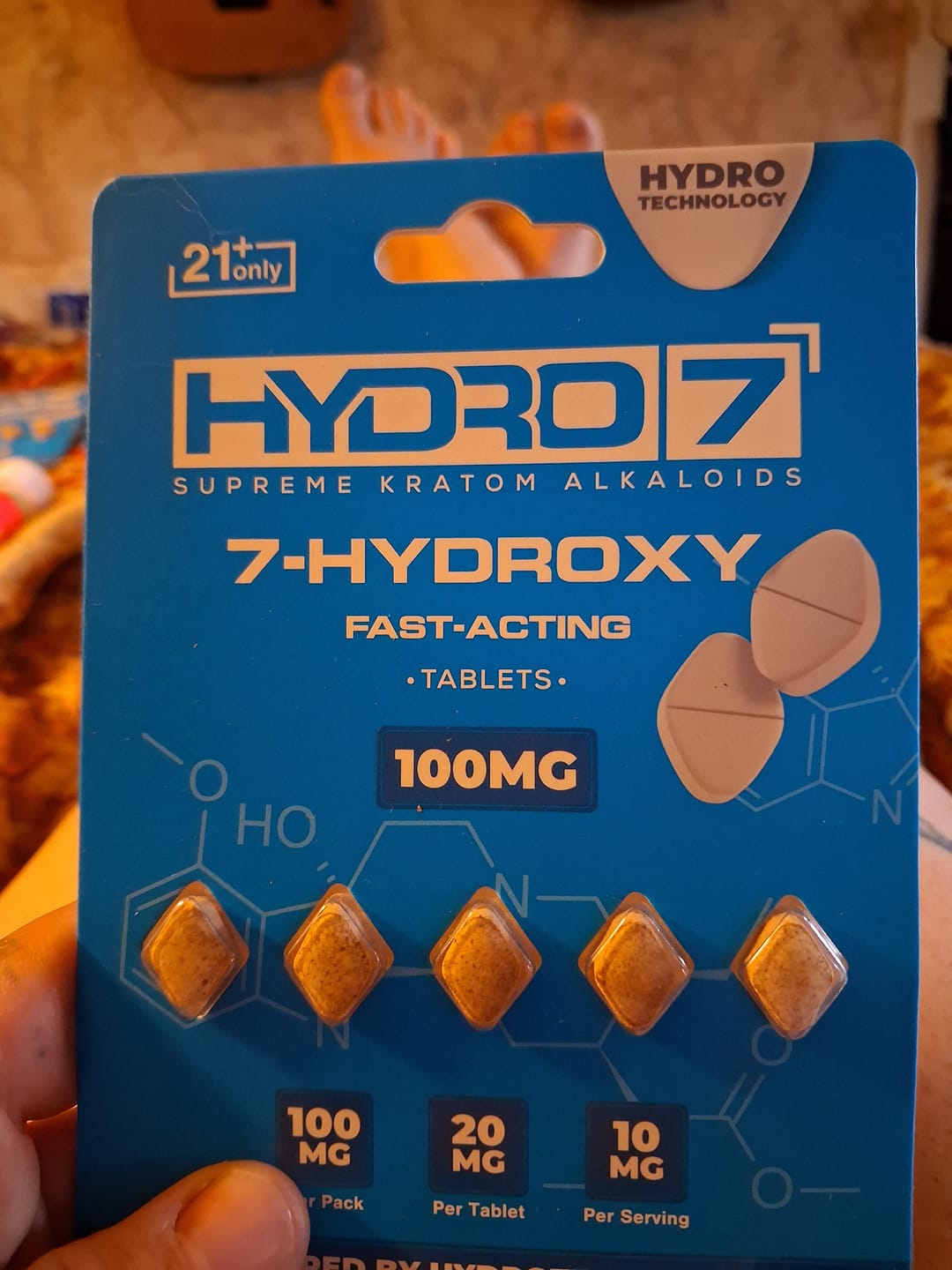 Customer photo review of 7-Hydroxy Tablets - 20MG (5 Count) 100MG