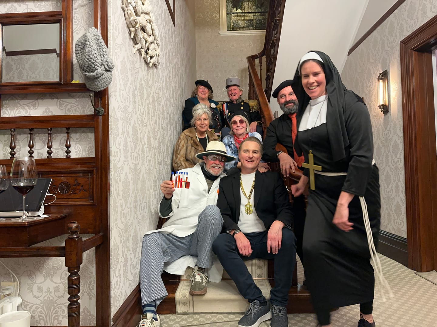 Customer photo review of A Wine Tasting Themed Murder Mystery Game Kit