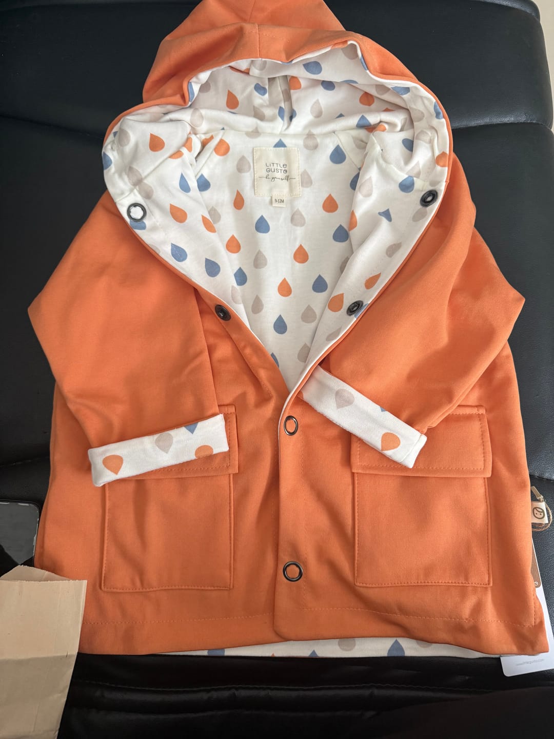Customer photo review of Kapüşonlu Organik Pamuklu Bebek Yağmurluk Copper