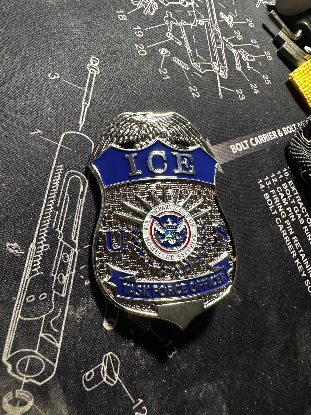 Customer photo review of US ICE TFO Task Force Officer Badge Silver