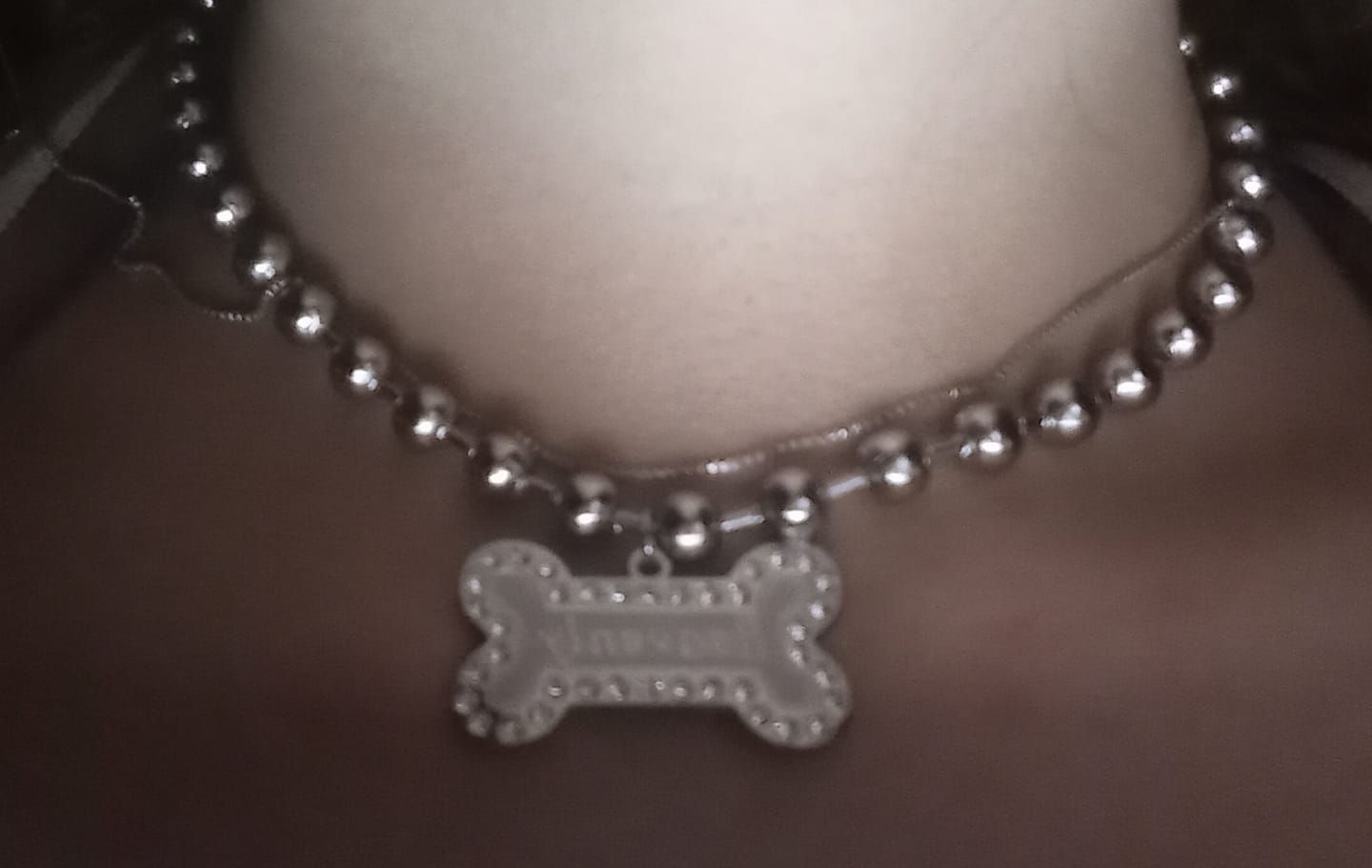 Customer photo review of Heavenly Bone Ballchain Necklace