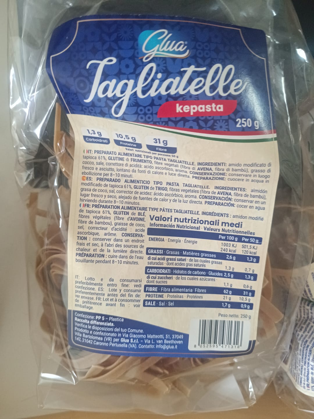 Customer photo review of Kepasta tagliatelle 2.5