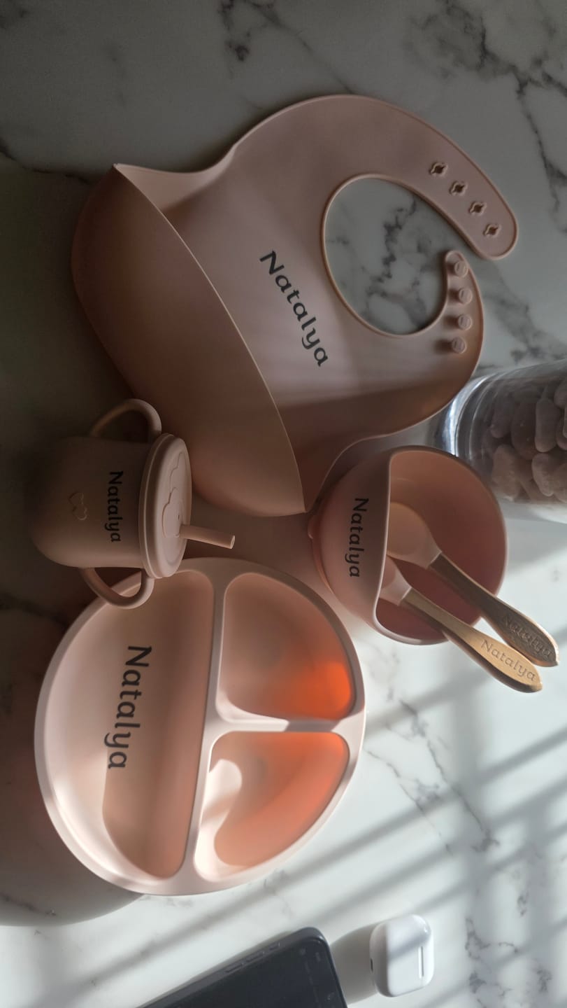 Customer photo review of Noah + Nori™ Personalized Baby Feeding Set