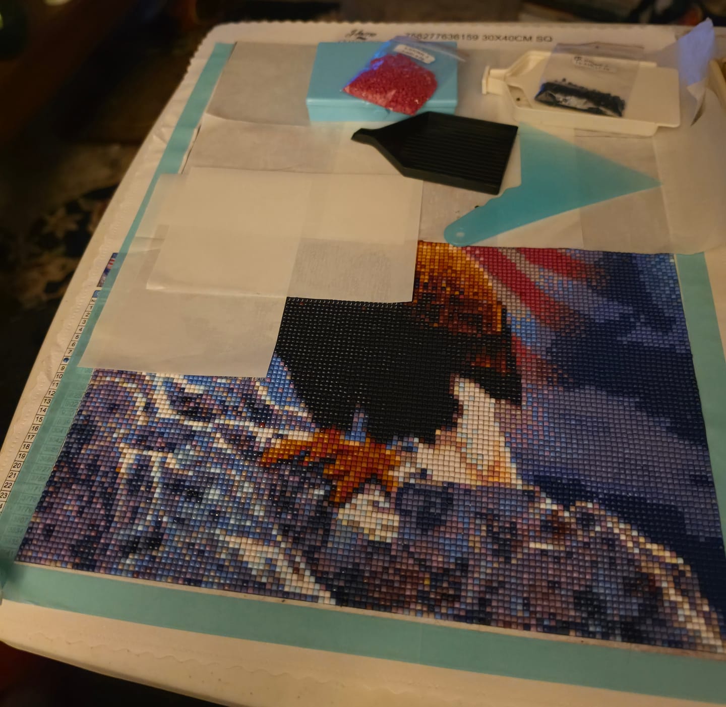 Customer photo review of American Flag with Fierce Eagle - Premium Diamond Painting Kit