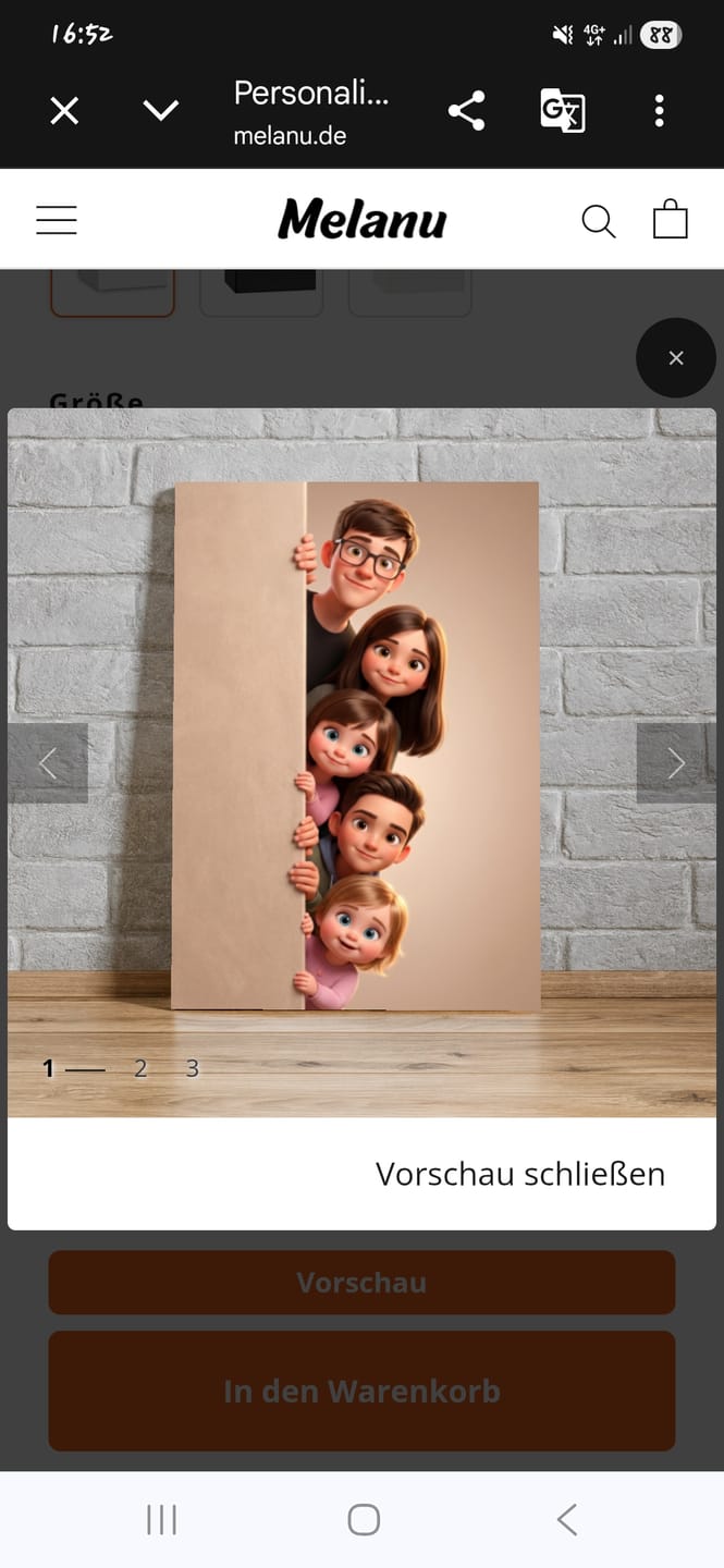 Customer photo review of Personalisierte Leinwand - Animiert hinter der Wand
