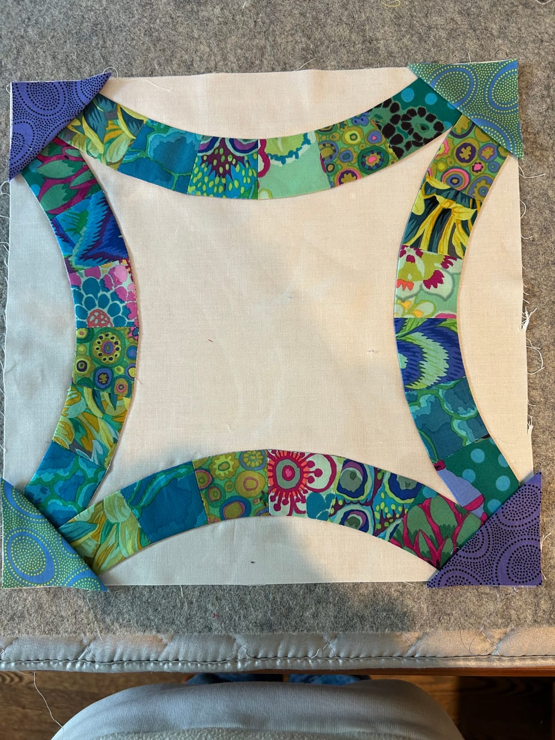 Customer photo review of Quiltsmart Double Wedding Ring Quilt Pattern Kit