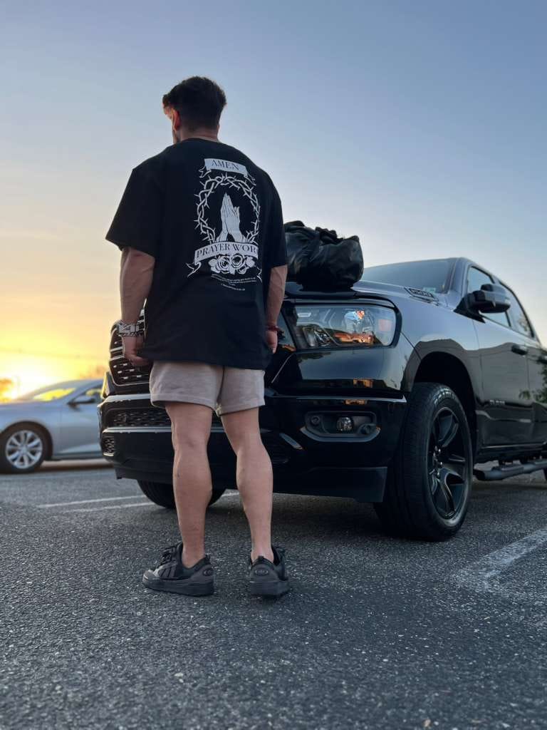 Customer photo review of Prayer Works Premium Oversized Tee