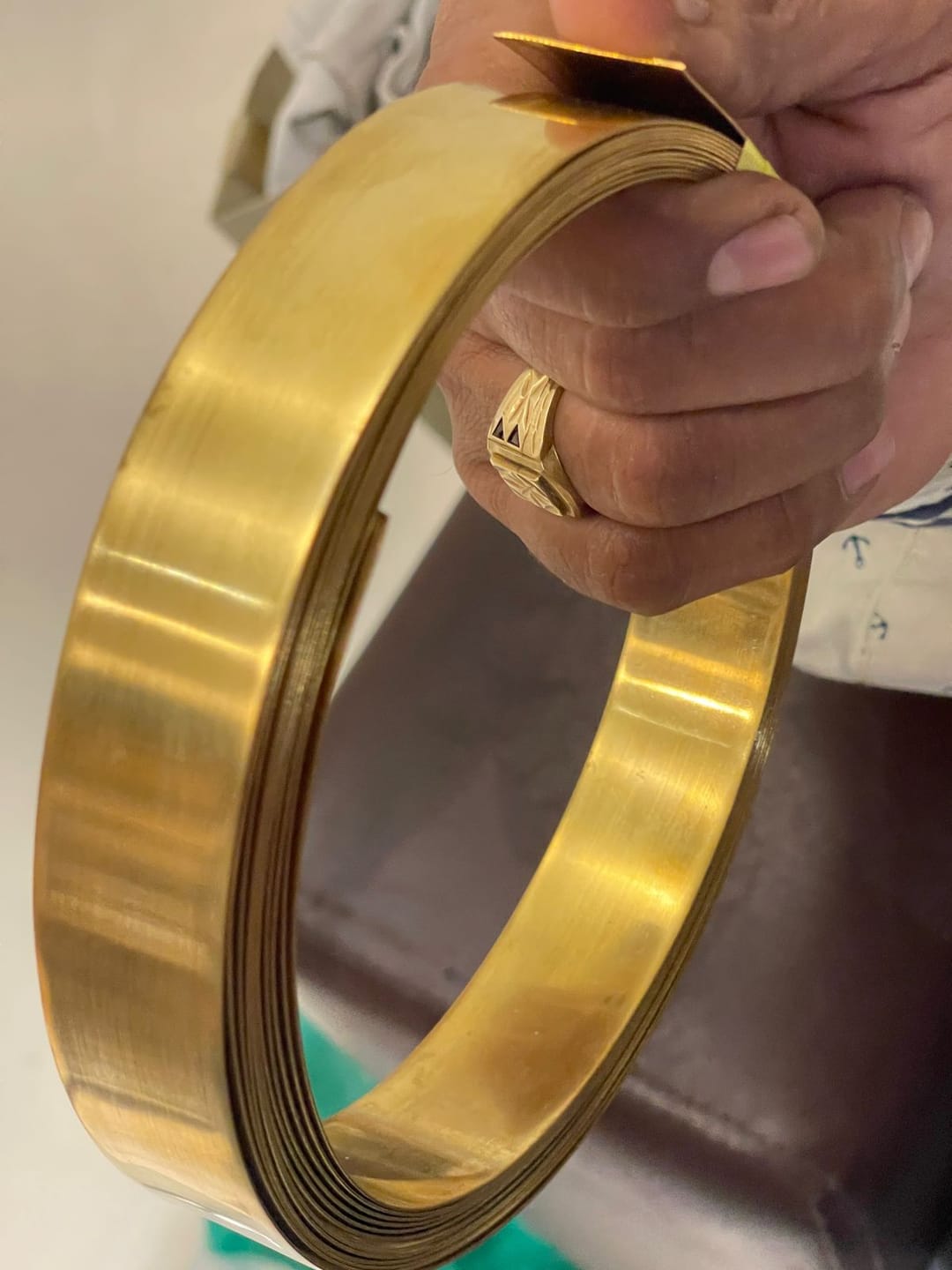 Customer photo review of Pure Brass Metal Strip – Vastu Remedy for South-West Cut & Earth Element Stability | Ideal for Floors, Walls & Structural Defects | 0.5 & 1 mm Thickness | 8-100 Ft Lengths