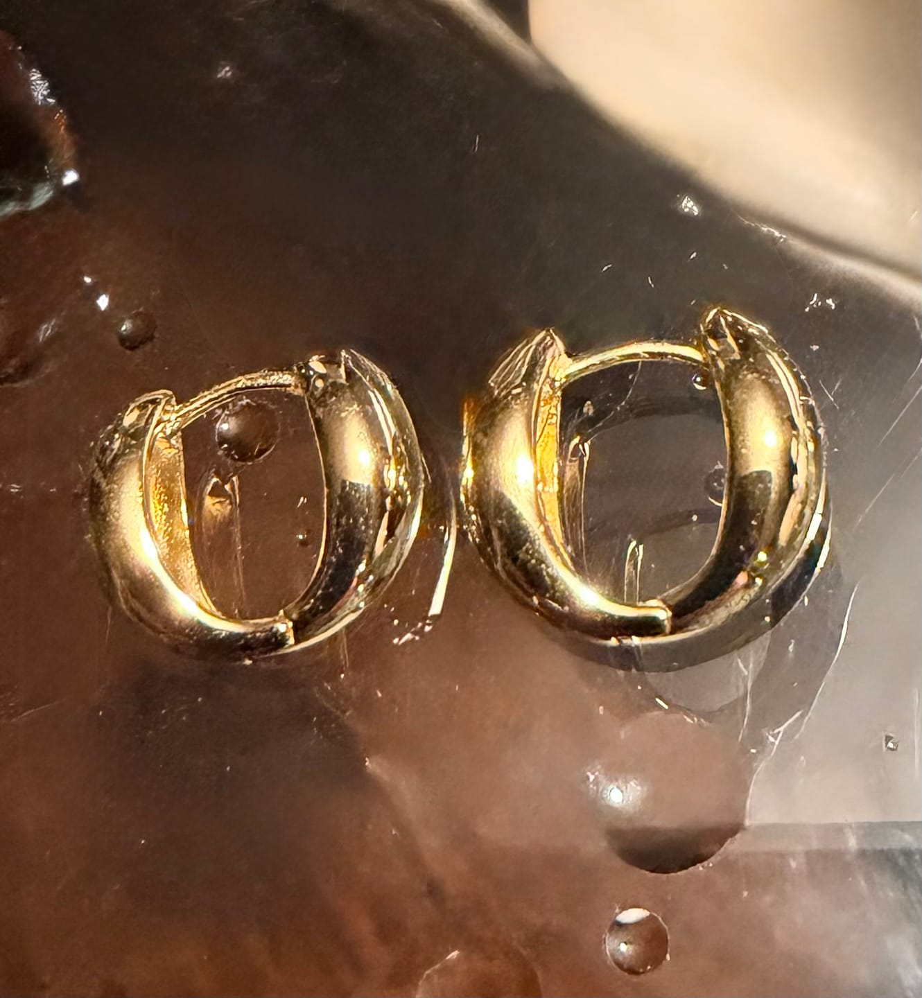 Customer photo review of Emersyn 18k White Gold Plated 14mm Hoop Earrings for Women