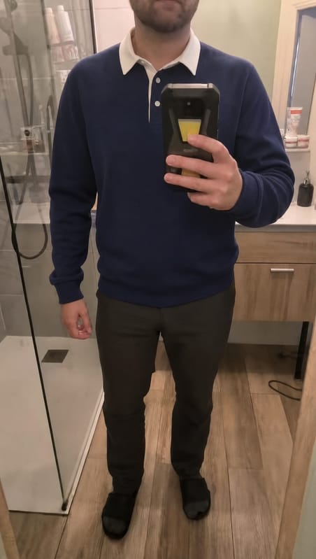 Customer photo review of Old Money Essential Polo Shirt - Cross & Crown