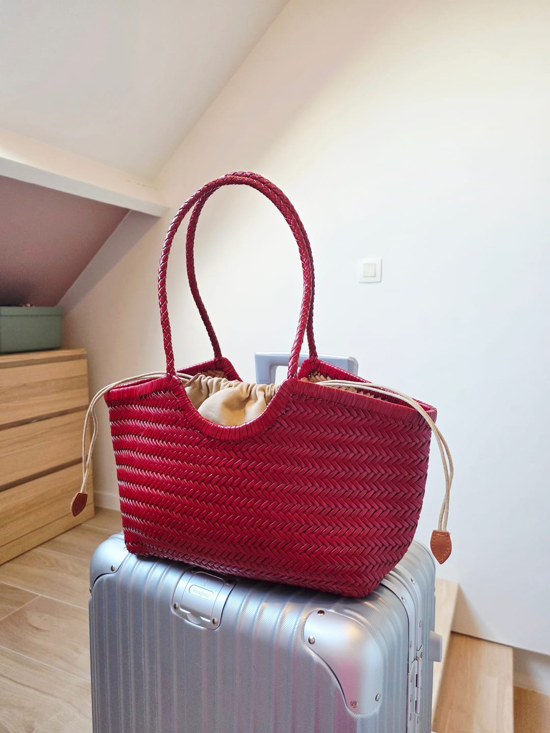 Customer photo review of Bianca Handwoven Leather Tote Bag